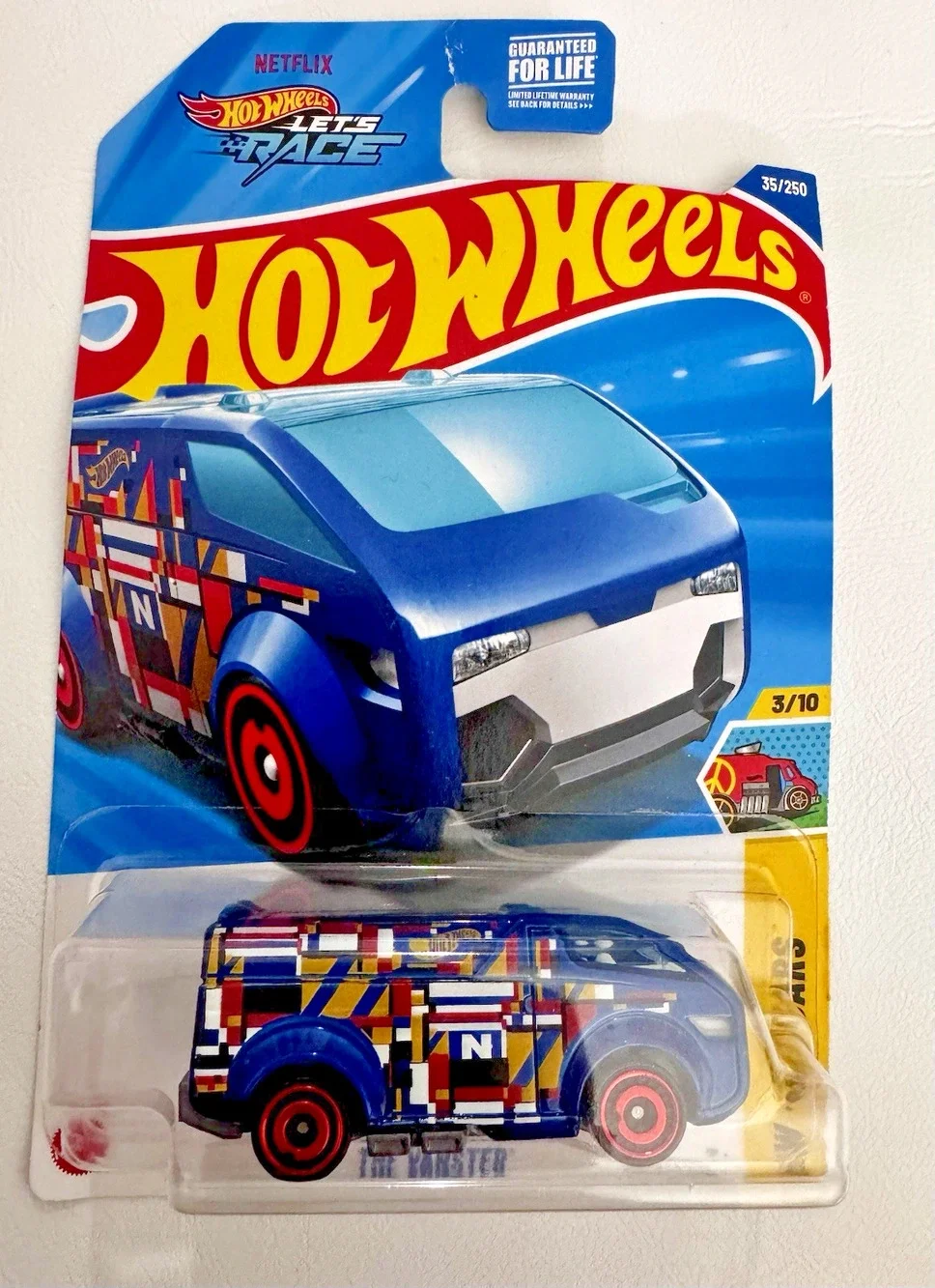Hot Wheels HW Art Cars 3/10 The Vanster 35/250 Netflix Let's Race Blue